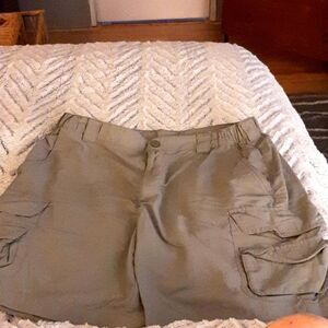 Out DoorLife 100% Nylon  Green Hiking‎ Cargo  Shorts 34